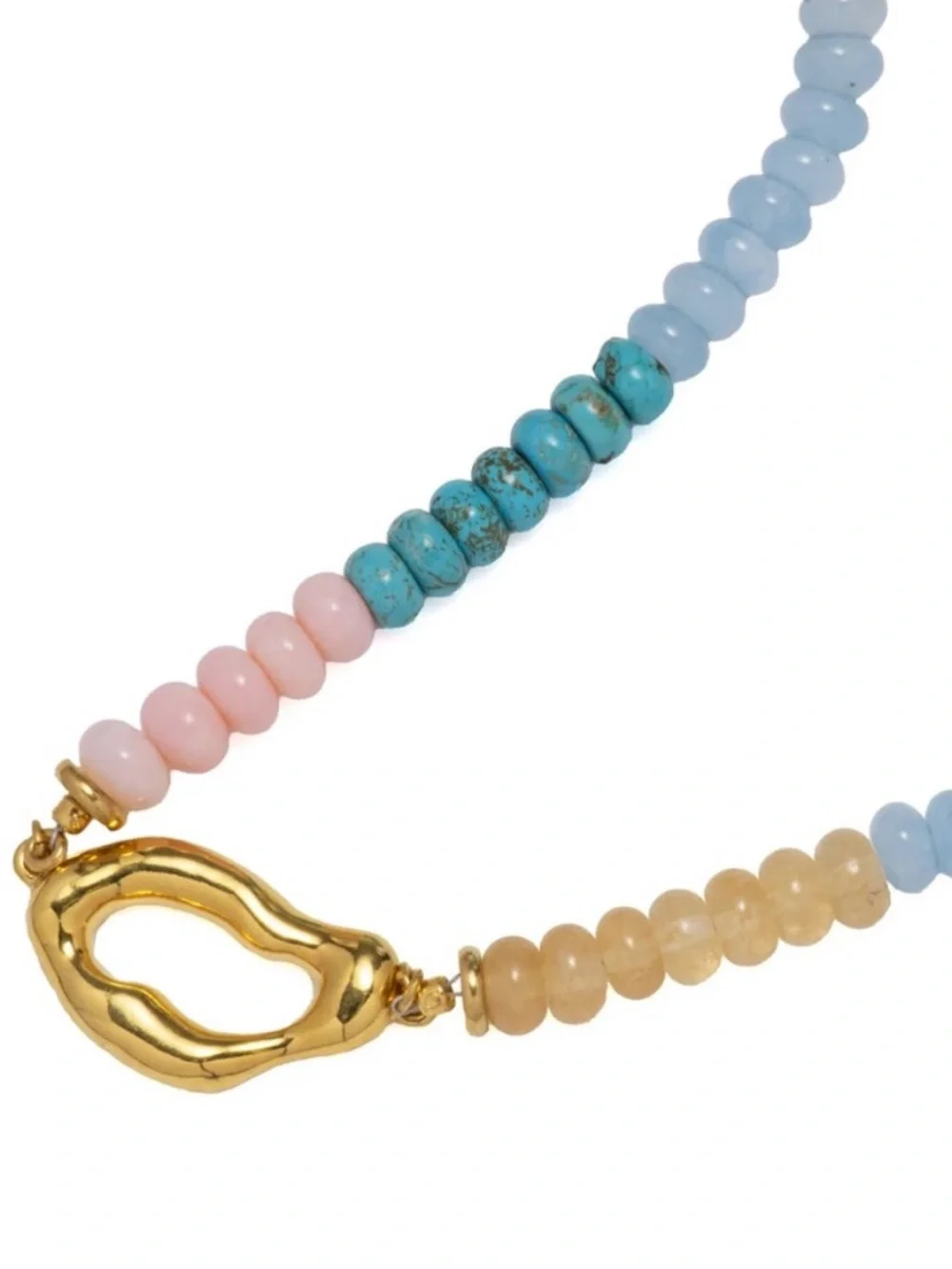 Mayamar Pendant Beaded Necklace with Opal,Turquoise, Aquamarine and Agate Mix